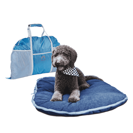 Lightspeed Outdoors Ultra-Plush Fold and Go Travel Pet Bed with Machine-Washable Cover for Travel, Car and