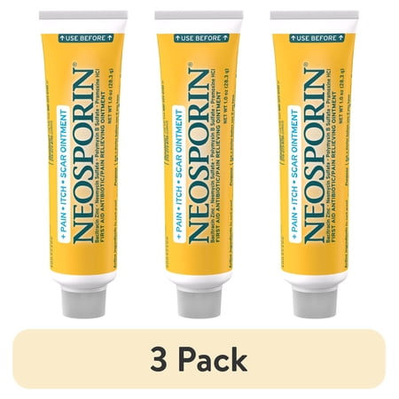 (3 pack) Neosporin + Pain, Itch, Scar First Aid Antibiotic Ointment, 1 oz