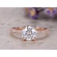 thumbnail image 4 of 1.25 Carat Solitaire Man made diamond moissanite and Man made diamond moissanite Engagement Ring with 18k Gold Plating, 4 of 5