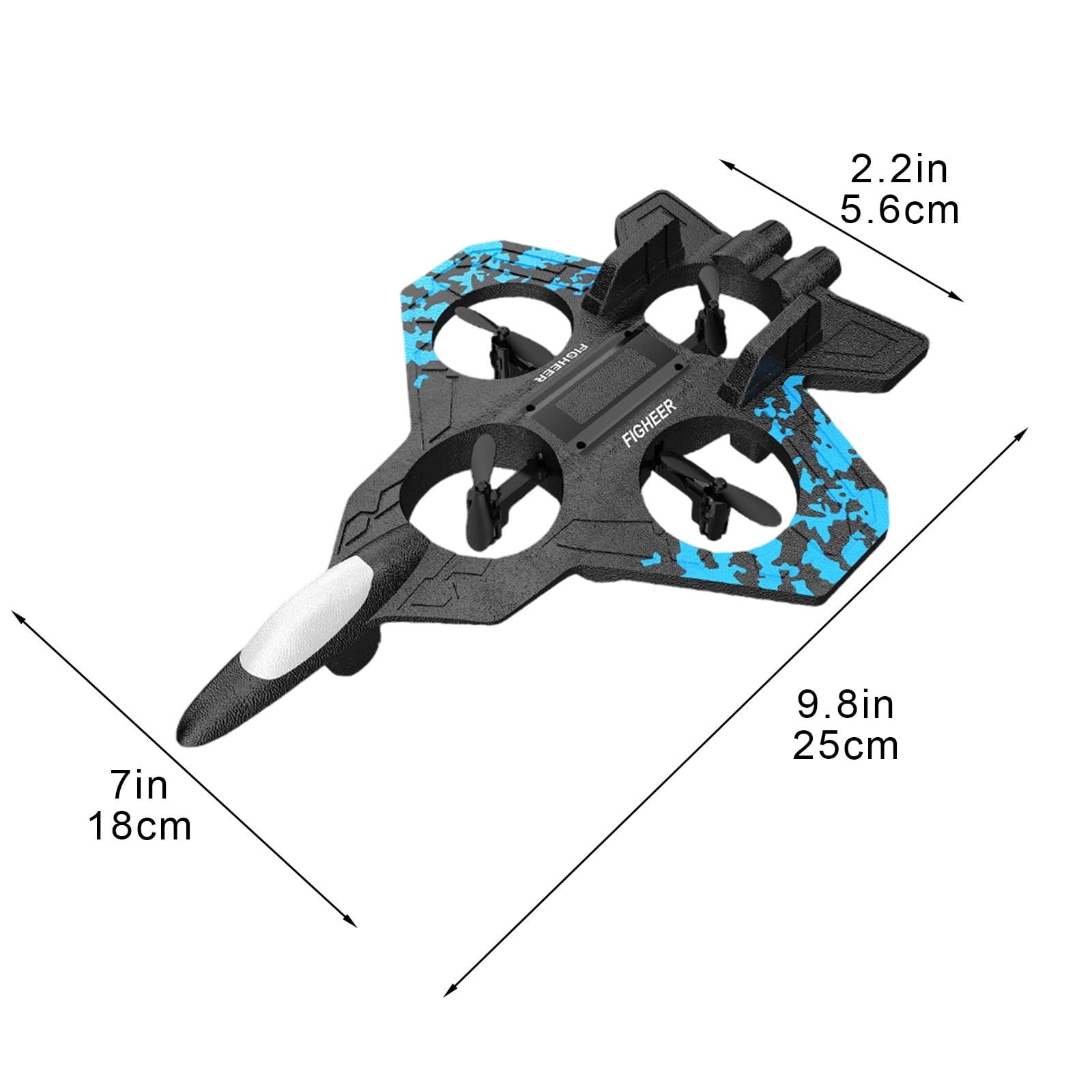 Foam RC Fighter Drone for Ki-ds, Long Battery Life Quadcopter with Battle Mode, Easy Fly Remote Control Plane, Durable Toy for B-oys & Gi-rls Outdoor