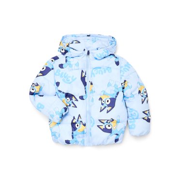 Bluey, Girls & Big Girls Graphic Zip Up Puffer Jacket, Sizes 4-12