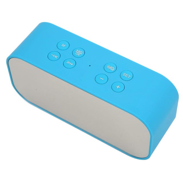 Alarm Clock Mirror Electronic Intelligent Noise Reduction 45MM Loudspeaker Double Speaker Digital Dual Alarm Clock Blue