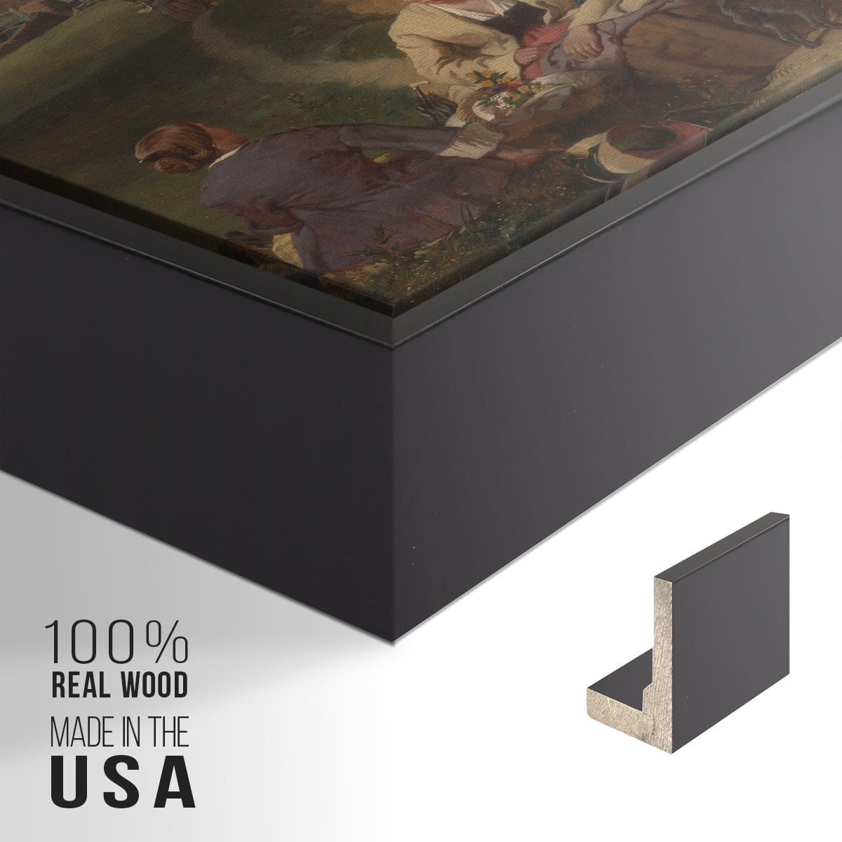 Vintage Animal Print-XLVII By Wexford Home Framed in Black Wood Gallery Wrapped Canvas 27 in. x 41 in.