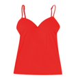 thumbnail image 2 of Ladies Camisole Tops with Built in Padding Adjustable Thin Straps Light Fabric Sleeveless Shirts for Daily Cotton Blend Stretch Camisole (Watermelon Red,3XL), 2 of 3