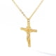 thumbnail image 1 of Collar con cruz de crucifijo, cadena con colgante de cruz chapada en oro de 18 quilates para hombres y mujeres, oro Rojo Verde, 1 of 4