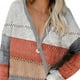 thumbnail image 3 of Mujeres V Masajeadores de cuello color block knit suéter gota hombro manga larga casual pullover Jumper Tops para Otoño Invierno, 3 of 5