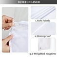 thumbnail image 6 of Ikfashoni White Hookless Shower Curtain with Snap in Liner, Waffle Weave Fabric No Hook Waterproof Mesh Window Bathroom Curtain, 72"X74", 6 of 7