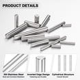 thumbnail image 2 of Uxcell 10-Pack 8 x 60 mm Dowel Pin, 316 stainless steel Support Pin Fastener Elements for Metal Devices [Silver Tone], 2 of 7