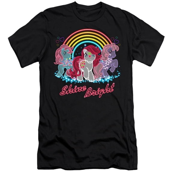 My Little Pony Retro Neon Ponies S/S Adult 30/1 T-Shirt Black