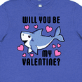 thumbnail image 4 of Inktastic Will you be my Valentine with Cute Shark and Hearts Youth T-Shirt, 4 of 5