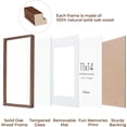 thumbnail image 3 of 11x14 Wood Picture Frame, Set of 3, Natural Oak Frame 11 x 14 with Tempered Glass, 8x10 Matted to Wood, Farmhousr Rustic Wooden Poster 11x14, Walnut Color, 3 of 7