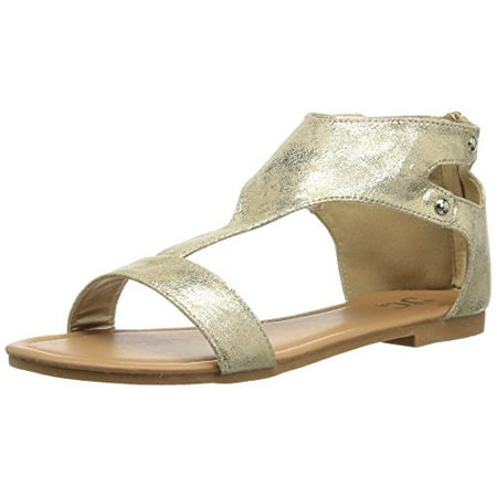 Brinley Co Women's Bliss Flat Sandal, Gold, 7 Regular US