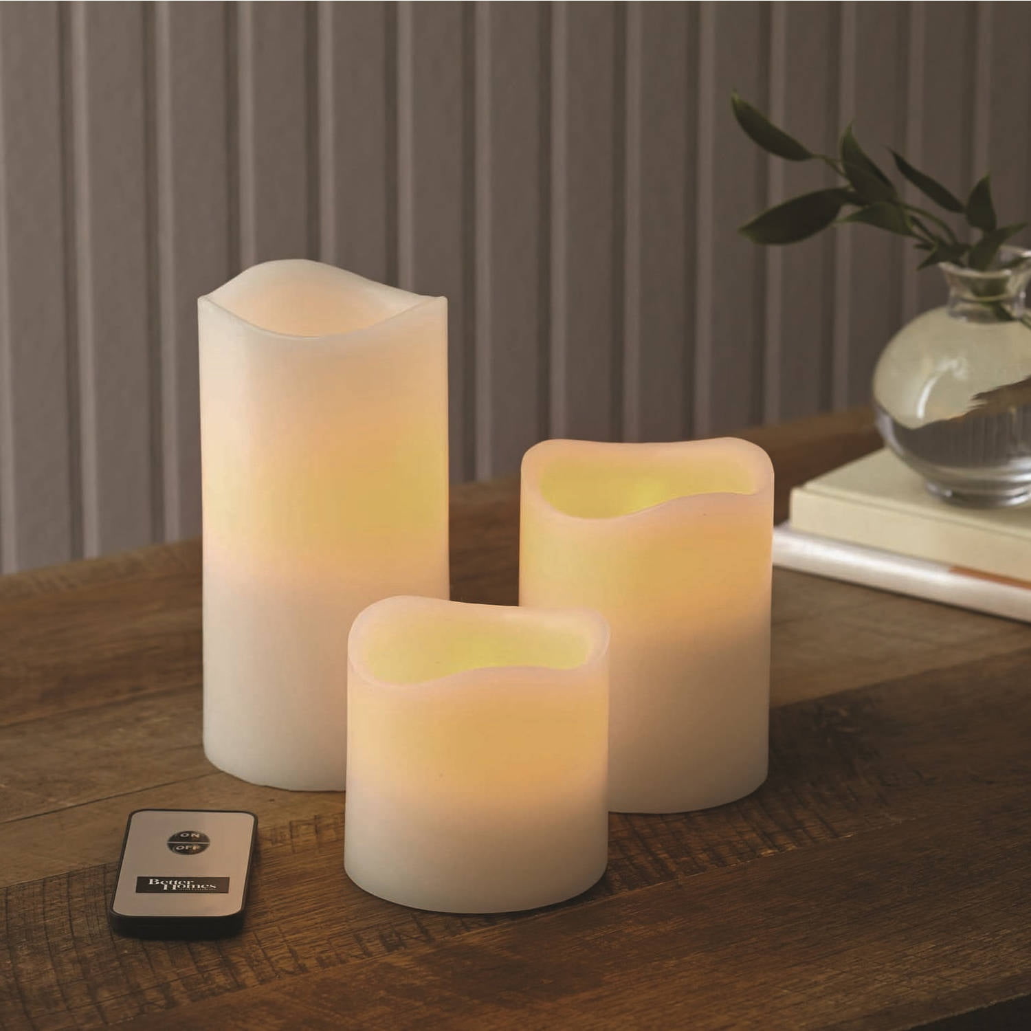 Better Homes Gardens Flameless Led Pillar Candles 3 Pack Vanilla