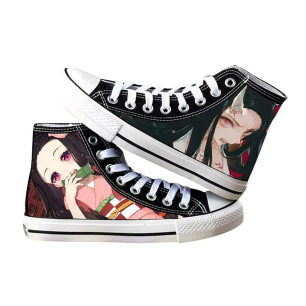 Anime Demon Slayer Shoes Hand Painted Shoes Anime 3D Printed Demon Slayer  Casual Anime Cosplay Hightop Canvas Shoes Fashion Sneakers 