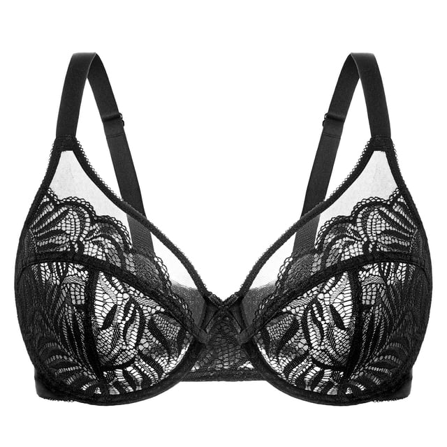 Wingslove Soutien-gorge Sport Fort Maintien – Sans Armature, Non Rembourré, Taille 100C, Noir