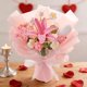 thumbnail image 5 of Ramo de flores de ganchillo hecho a mano | Arreglo floral artificial tejido para decoración del hogar, bodas, cumpleaños, regalo de San Valentín, 5 of 6