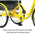 thumbnail image 5 of JSTUOKE Adult Tricycle 24" 7-Speed 3 Wheel Bike Seat Adjustable Trike with Bell and Basket Bicycles Large Size for Adults Exercise Shopping Picnic Outdoor Activities( Yellow), 5 of 10