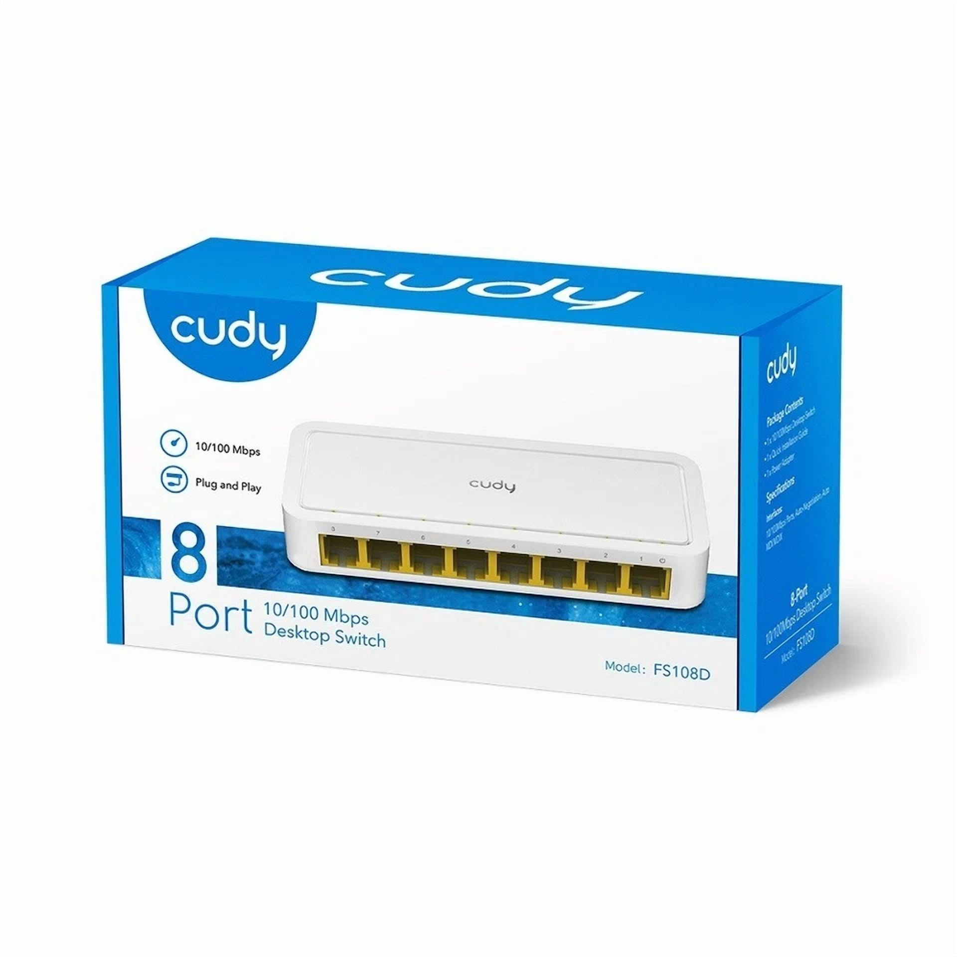 CRESTIN- Cudy FS108D | 8-Port 10/100Mbps Fast Ethernet Unmanaged Desktop Switch