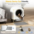 thumbnail image 4 of Self Cleaning Litter Box for Multiple Cats, 88L Large Smart Automatic Cat Litter Box with App Control, Health Monitoring, Integrated Safety Sensors, Odor Removal, Mat, Liners (White), 4 of 8