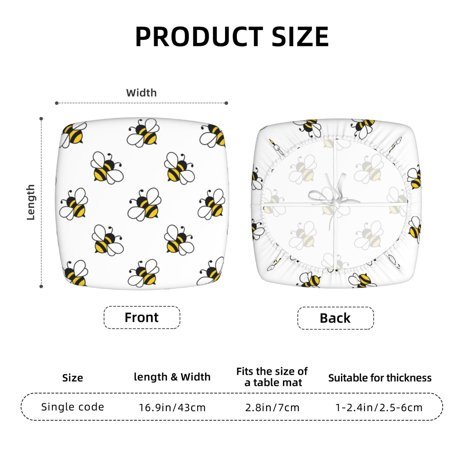 Vsdgher Bee Couch Cushion Covers, Non-Slip Sofa Seat Cushion Slipcovers, Soft Couch Covers（Don't include seat cushion）Four Pieces