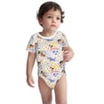 thumbnail image 3 of Daiia Floral Puppy Printed Unisex-Baby Short Sleeve Onesies Bodysuits Baby Climbing Clothes Soft and Comfortable Romper with Expandable Shoulder Design-12 Months, 3 of 8