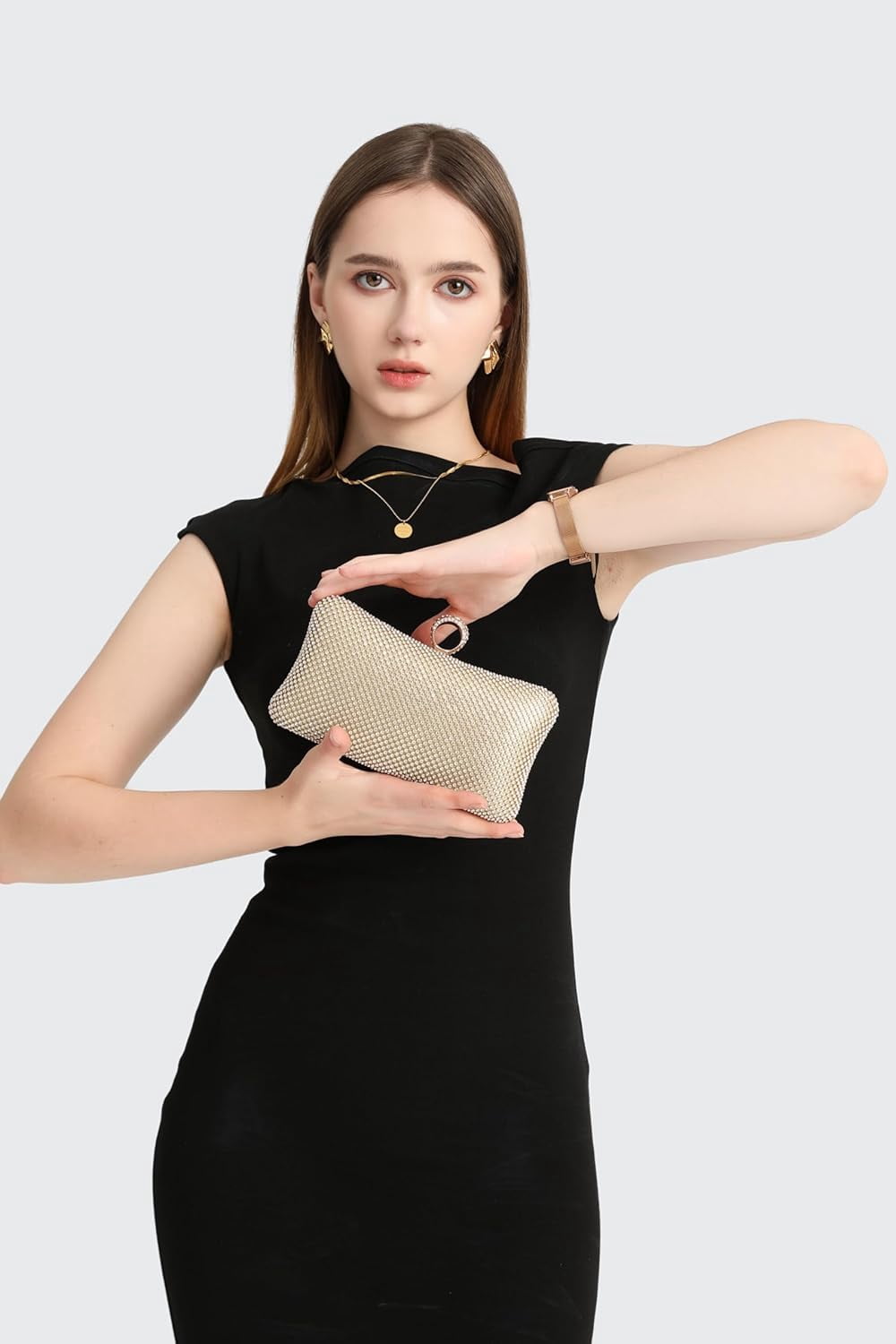 Rhinestone Clutch Purses for Women Sparkly Evening Bag Formal Elegant Wedding Party Purse