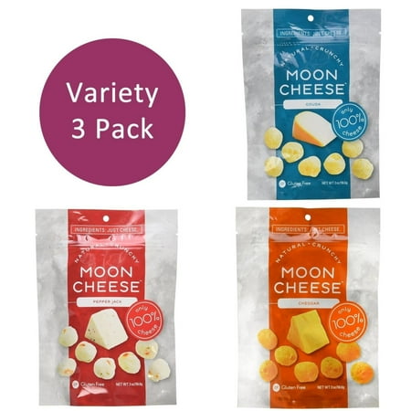Moon Cheese Get Pepper Jacked, 2-Ounce 3-Pack, 100% Real Cheese Snack, Protein, Keto, After-School or Lunch Snack