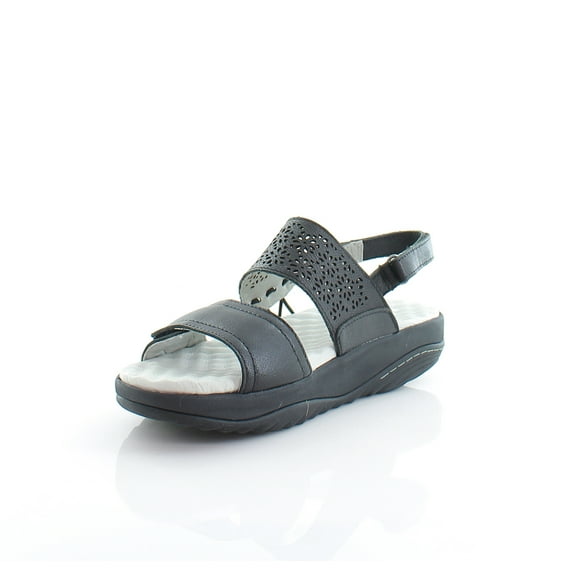 JBU by Jambu Women's Alba Soft Leather Memory Foam Footbed Sling Back Sandals