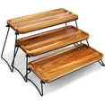 thumbnail image 5 of 3 Tier Cupcake Stand & Towers Serving Tray for Party, Acacia Wooden Dessert Table Display Set, Decorative Tiered Decor Small Chees Charcuterie Boards Rustic Wood Platters Trays, (A010), 5 of 9