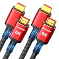 thumbnail image 1 of Cable HDMI Snowkids 8K 2.1 4,5 m, paquete de 2 unidades Ultra 48 Gbps, negro, 1 of 9
