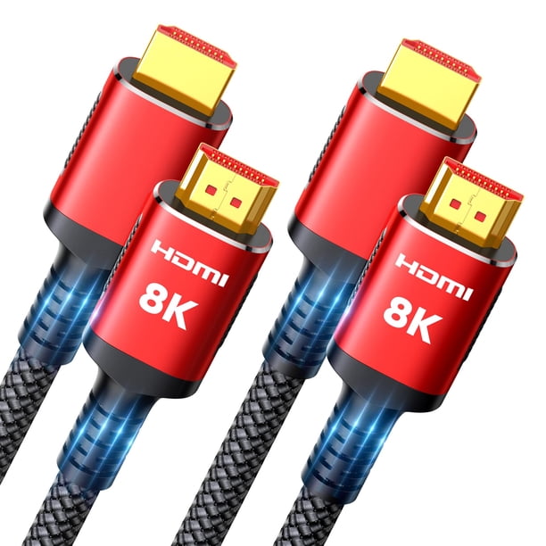 Cable HDMI Snowkids 8K 2.1 4,5 m, paquete de 2 unidades Ultra 48 Gbps, negro