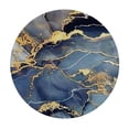 thumbnail image 4 of WYYP Marble Gold Blue Round Tablecloth - Outdoor Picnic Camping and Indoor Kitchen Dining Party - 100% Polyester Fiber Waterproof White, 4 of 8