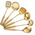 thumbnail image 1 of nipocaio 6pcs Stainless Steel Spatula, Soup Spoon, Kitchen Spoon, Frying Shovel, Titanium Plated Gold Kitchen Utensil Gift Set, 1 of 4