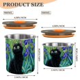 thumbnail image 2 of 900ml Stainless Steel Food Storage Containers Black Cat and Irises Airtight Kitchen Canisters with Vacuum Lid for Coffee Tea Flour Sugar Grains, 2 of 8