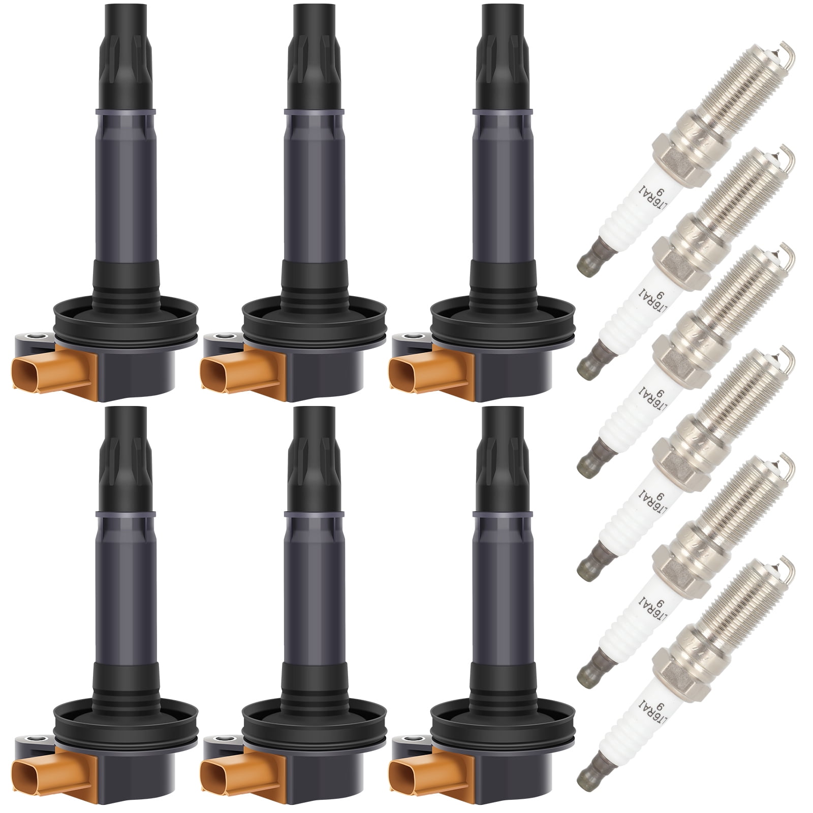ECCPP UF646 6 ignition coils with 6 iridium Spark Plugs for ford