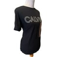 thumbnail image 2 of Calvin Klein Women's Soft Crew Neck Rolled Sleeve Graphic Logo T-shirt (Black/White, XL), 2 of 7