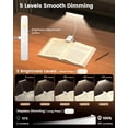 thumbnail image 4 of Glocusent 26 LED Book Light, 1200 mAh 90 Hrs Lasting Rechargeable Reading Light, 5 Amber Colors & Stepless Dimming Book Reading Light - Portable Clip on Light for Book Lovers Kids, 4 of 8