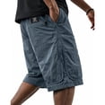 thumbnail image 2 of Men's Mid Length Cargo Shorts with Unique Curved Pockets and Adjustable Drawstring, Relaxed Fit for Daily Wear Outdoor Adventures or Weekend Errands Navy M, 2 of 3