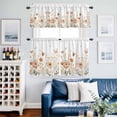 thumbnail image 2 of Pink Flower Kitchen Curtains Valances and Tiers Set of 3 Wildflower Butterfly Tier Curtains and Valance with Rod Pocket for Small Windows, 27.5"x24", 2 of 9