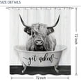thumbnail image 2 of Farmhouse Highland Cow Get Naked Shower Curtain Western Rustic Cattle in Bathtub Shower Curtain for Bathroom Set Funny Animal Wooden Country Shower Curtain for Bathtub Decoration 72x72 Inch, 2 of 6