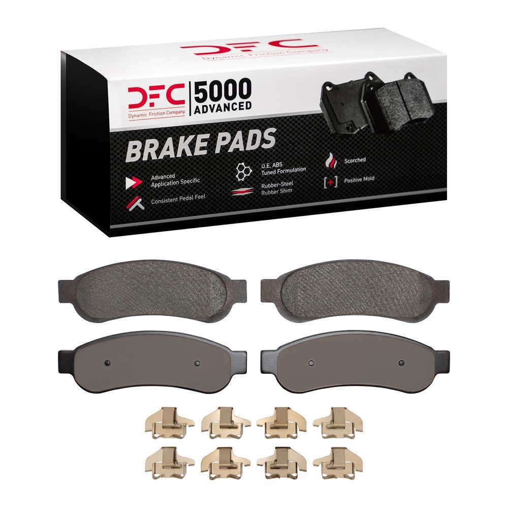 Dynamic Friction Company 1551-1067-01 DFC 5000 Advanced Brake Pads - Semi Metallic and Hardware Kit
