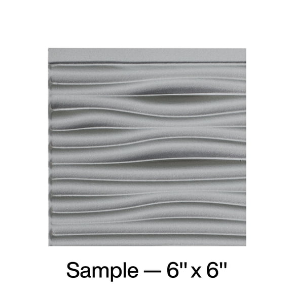 FASÄDE Waves Decorative Vinyl Backsplash Panel in Argent Silver (6X6 Inch Sample)