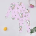 thumbnail image 2 of Glisme 2 Pcs Girls Outfit Long Sleeved Printed Solid Color Home Clothes Top And Pants Set Casual Wear Skin Friendly Fit Clothing Set For Girl Size 2 -3, Pink, 2 of 3