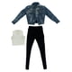 thumbnail image 2 of Chaqueta vaquera para mujer a escala 1:6, figura femenina de cosplay, ropa corporal para mujer de 12 pulgadas Azul oscuro, 2 of 9