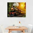 thumbnail image 2 of Acheng Canvas Wall Art Steam Engine Train in Sunset Forest Wall Art Painting The Picture Print On Canvas Car Pictures for Home Decor Decoration Gift 20x16in, 2 of 6