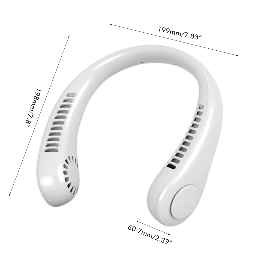 Ventilateur De Cou USB Sans Lame - 3 Vitesses - Mains Libres Sport/Bureau/Voyage