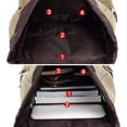 thumbnail image 4 of Mochila de viaje escolar KAUKKO para universidad flexible con portátil para 15 ", 22L (lienzo / Caqui) KAUKKO  EP5AApricot[2pcs], 4 of 5