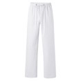 thumbnail image 4 of BKQCNKM Pantalones De Hombre Men's Pants Male Solid Loose Casual Pant Trouser Cotton Long Pant Trouser Elegant Loose Pant Trouser Sweatpants 1Pc Pant White 3XL, 4 of 8