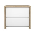thumbnail image 3 of Tvilum Next 17-inch Tall 2-Drawer Bedroom Nightstand for Adults, Jackson Hickory/White High Gloss, 3 of 15