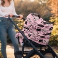thumbnail image 5 of Renewold Stretchy Baby Car Seat Covers Carseat Canopy Baby Breastfeeding Stroller High Chair Shopping Cart Cover for Girls Boys Halloween Decor, Black Cat Pumpkin Bat Skull Pink, 5 of 7